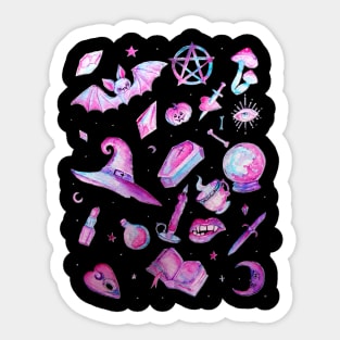 Halloween : Witchy Goth Pattern Sticker